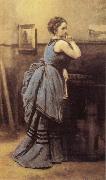 Woman in Blue  Jean Baptiste Camille  Corot